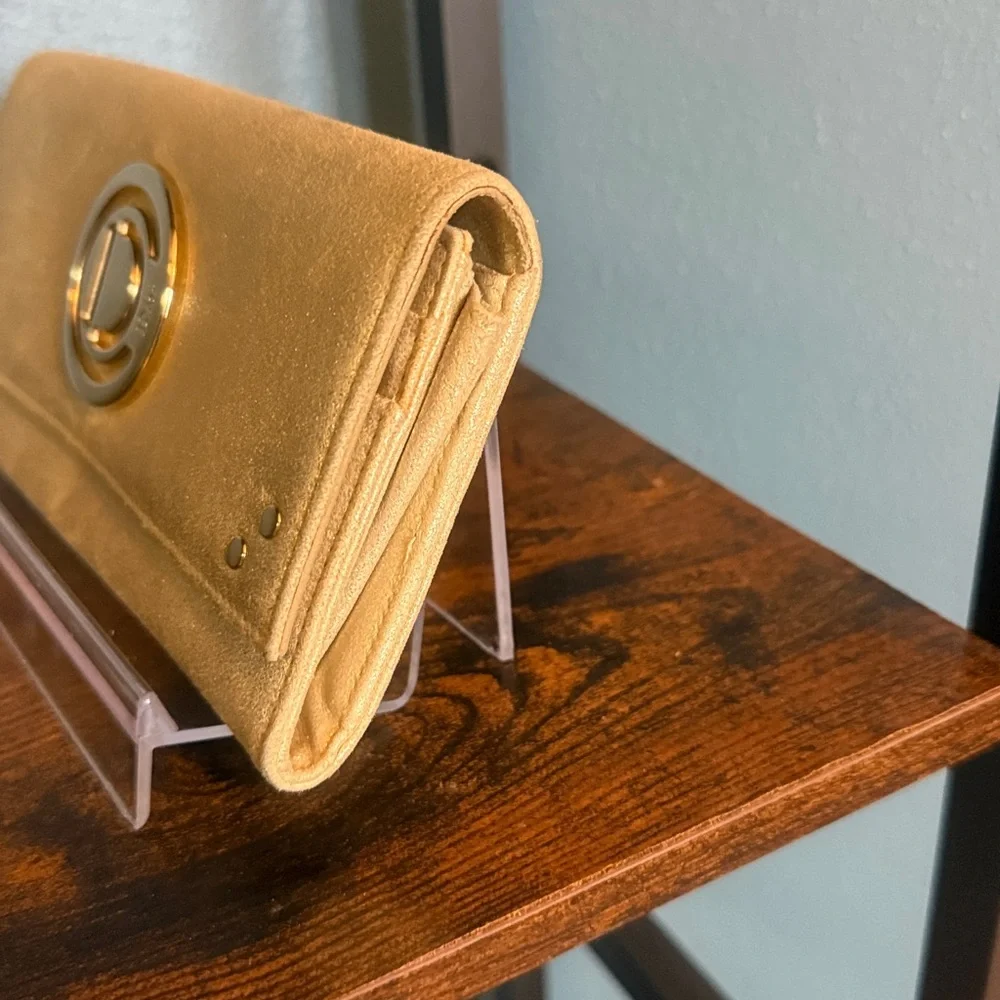 Christian Dior Metallic Gold Clutch Wallet